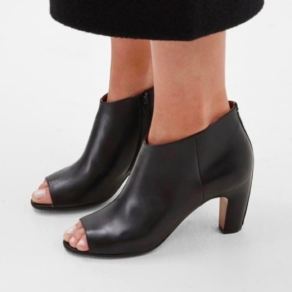 Maison Margiela Open Toe Curved Heel Boot Blue Textured Leather 38 - Picture 10 of 13